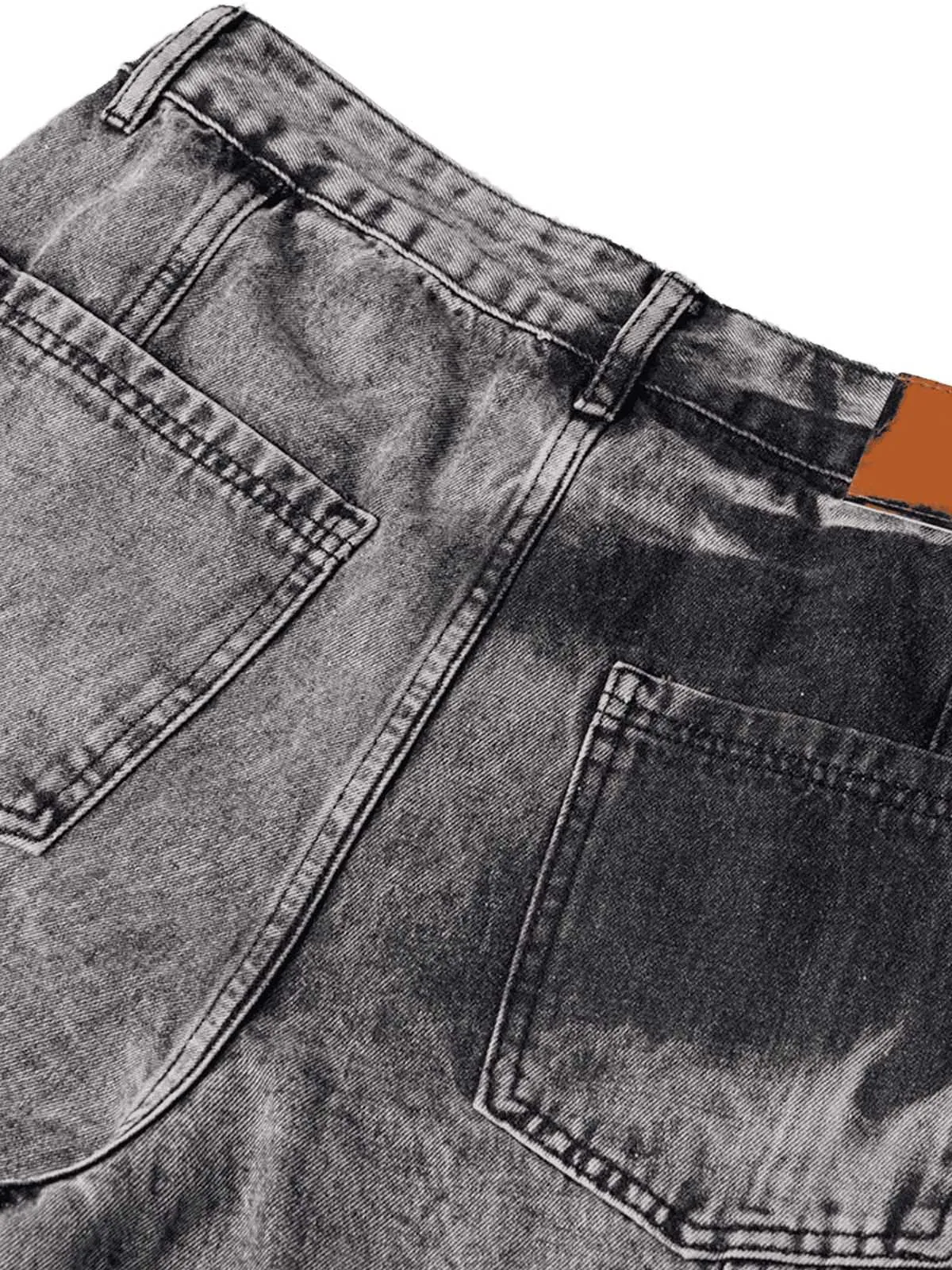 1984 High Street Washed Distressed Work Jeans - 2163