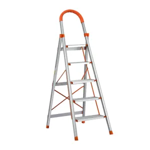 5 Step Ladder Multi-Purpose Folding Aluminium Light Weight Non Slip Platform