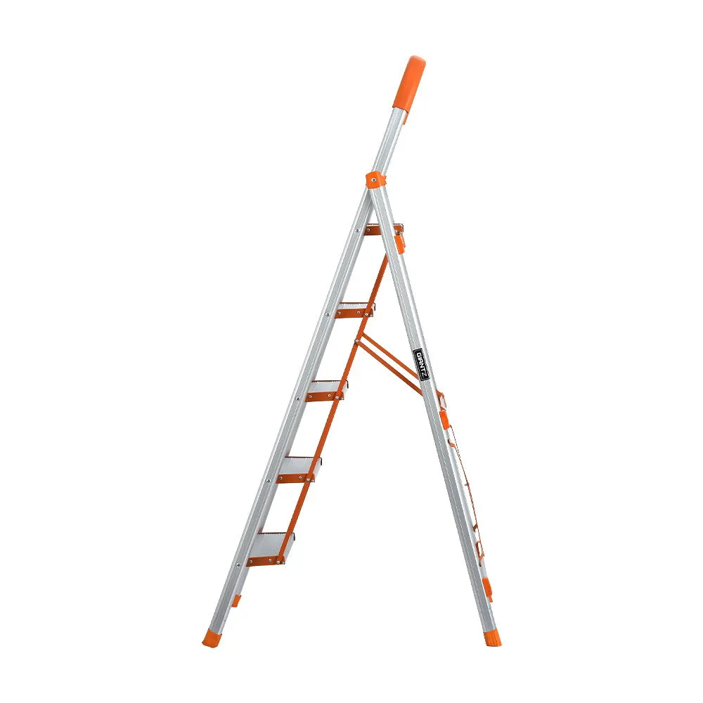 5 Step Ladder Multi-Purpose Folding Aluminium Light Weight Non Slip Platform