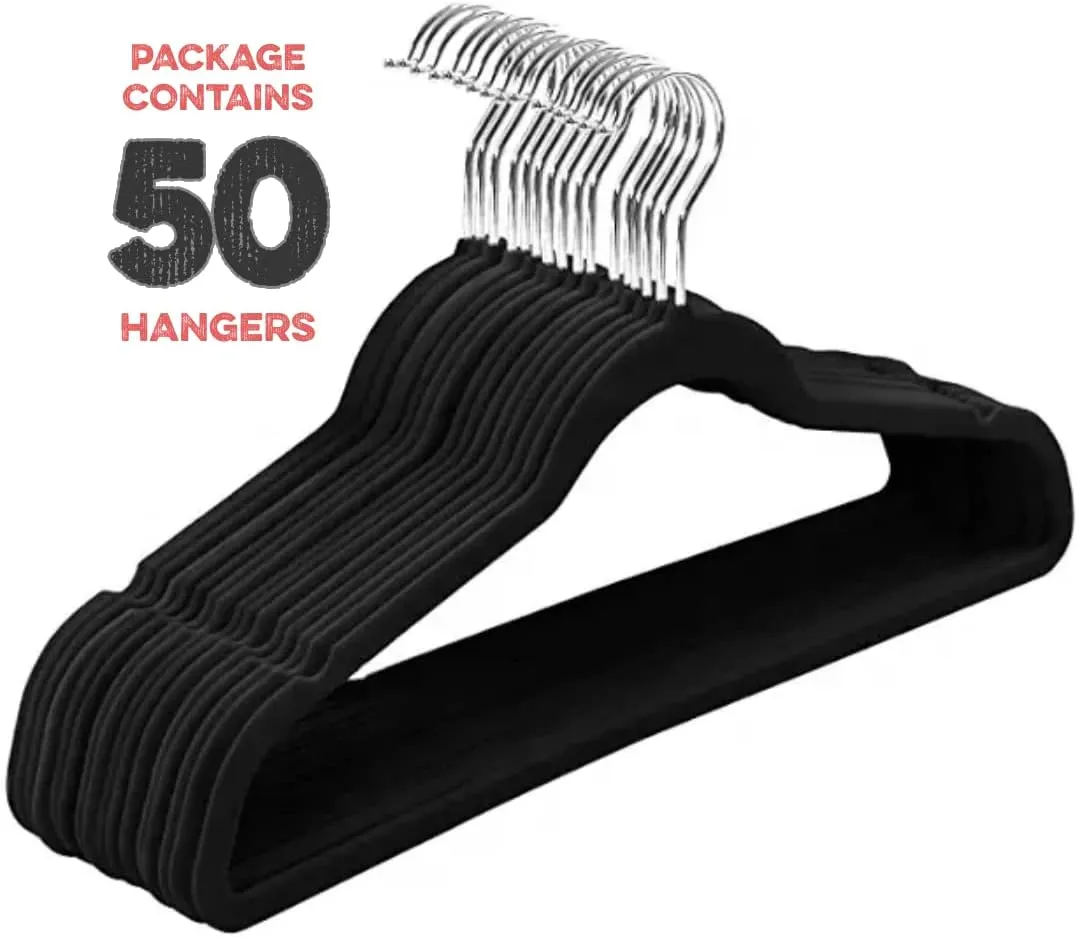 50Pack Velvet Hangers-45cm