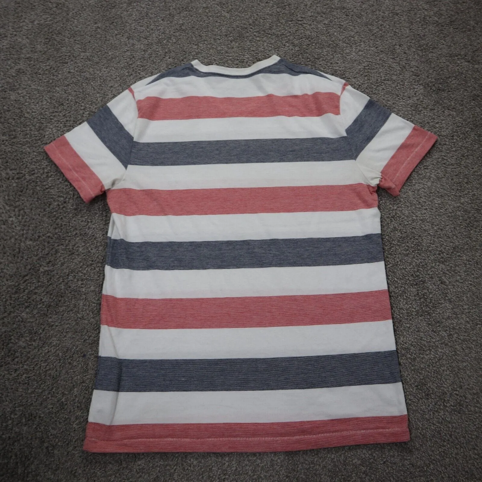 Abercrombie & Fitch Mens Striped T Shirt V Neck Short Sleeves Pink White Size M