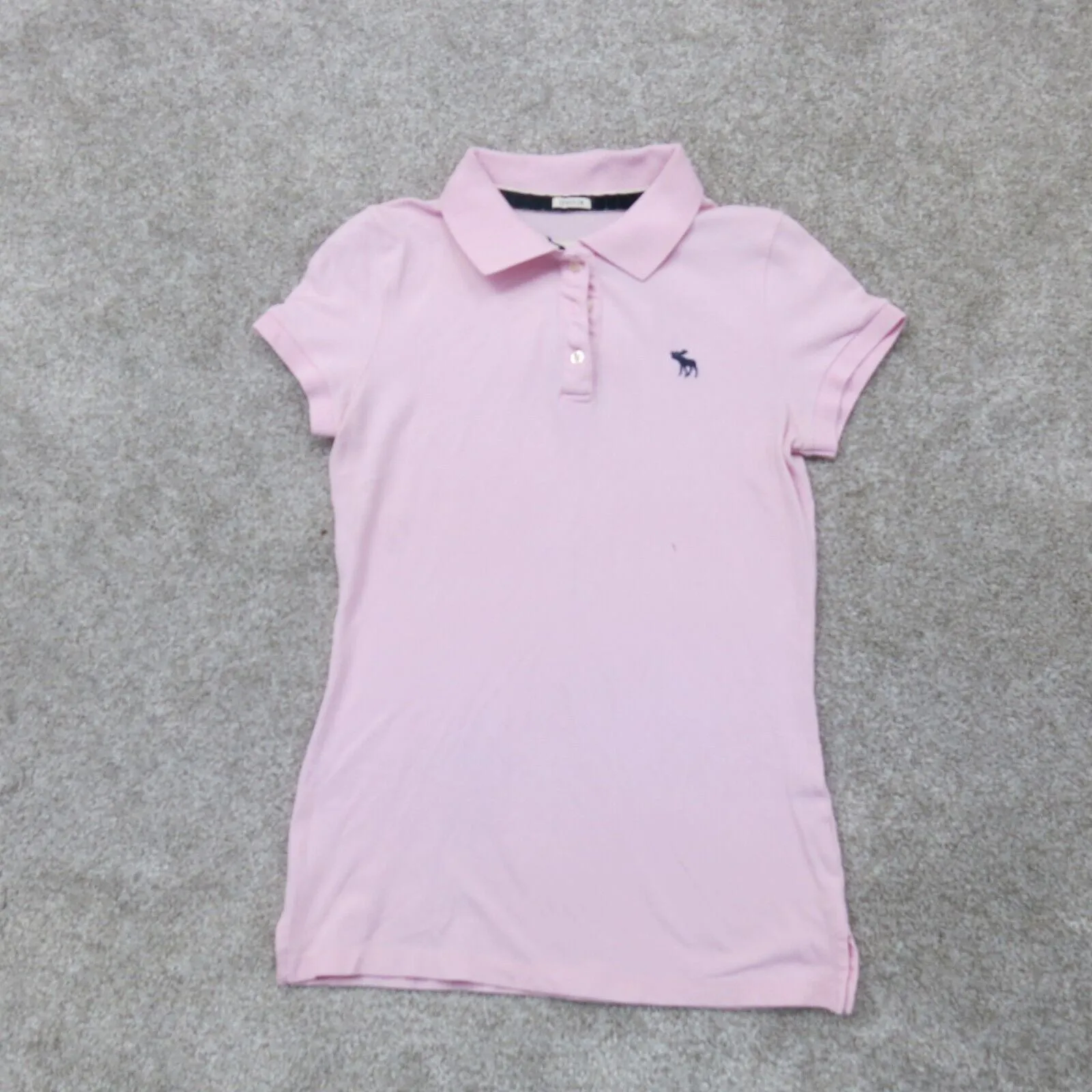 Abercrombie And Fitch Womens Golf Polo Shirt Top Cap Sleeves Pink Sz M