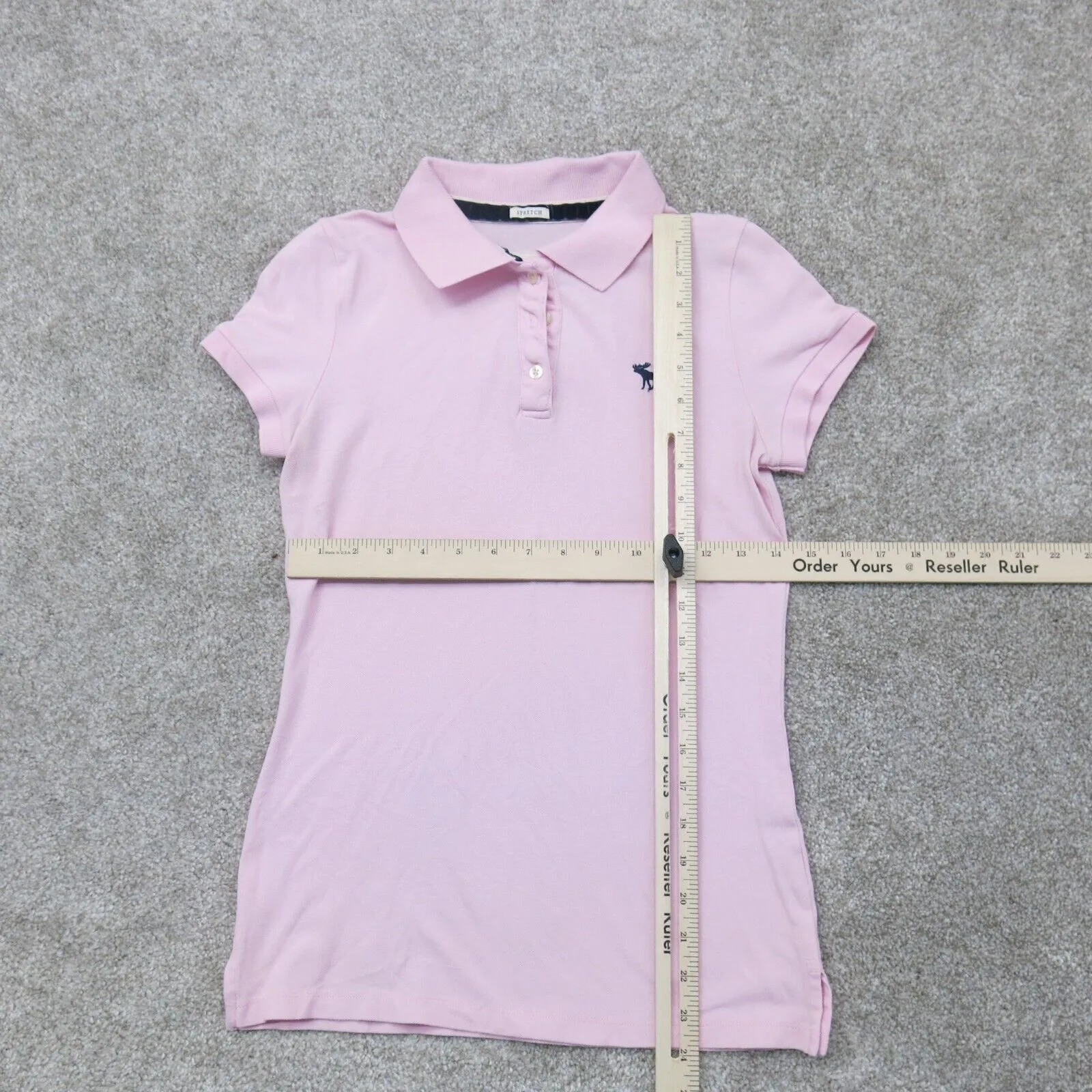 Abercrombie And Fitch Womens Golf Polo Shirt Top Cap Sleeves Pink Sz M