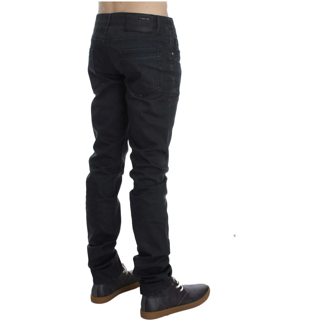 Acht Sleek Gray Slim Fit Italian Mens Jeans