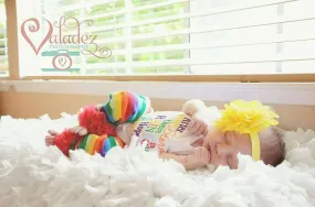 After every storm there is a rainbow of hope... Here i am! Bodysuit or shirt and matching ruffle leg-warmers, and headband