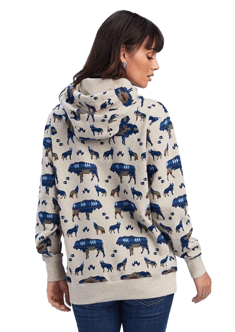 Ariat Women's Real Buffalo Border Allover Print Pullover