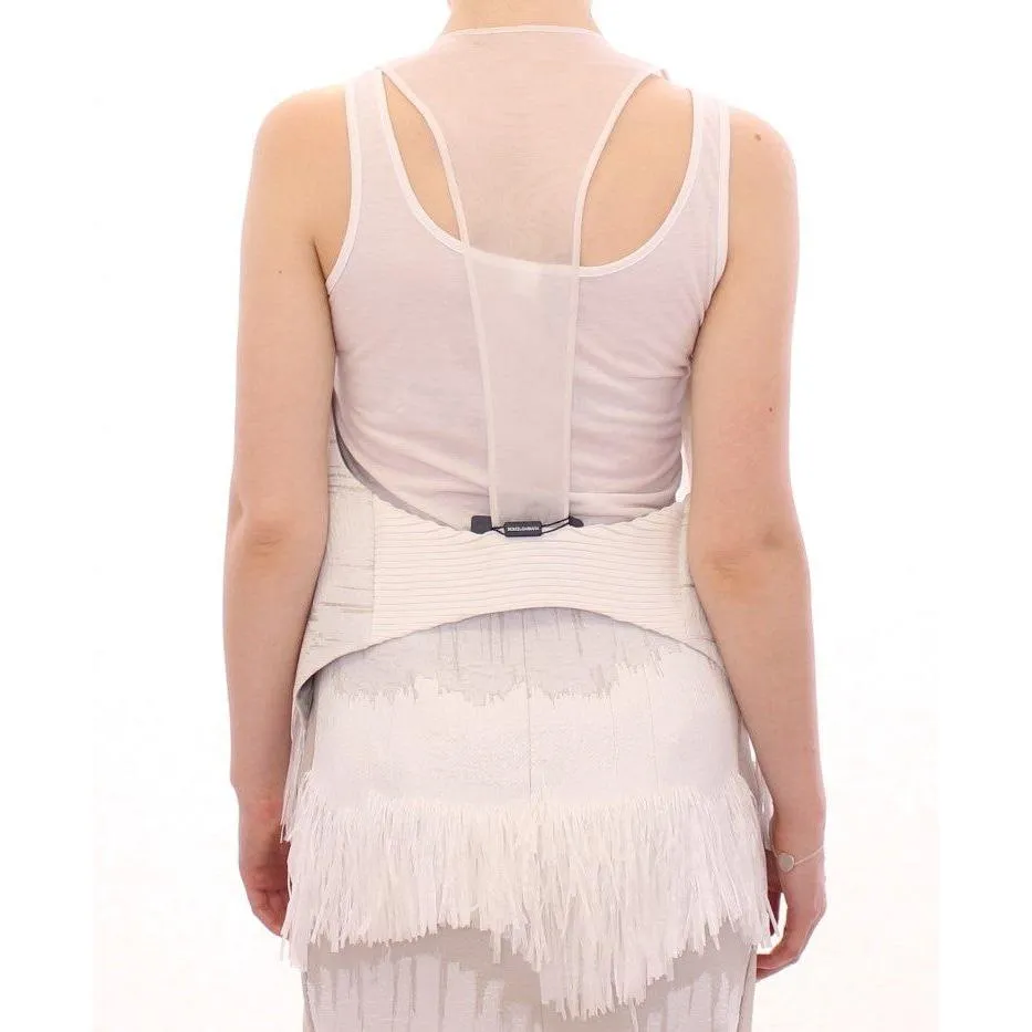 Arzu Kaprol Chic Fringed Open Back Vest