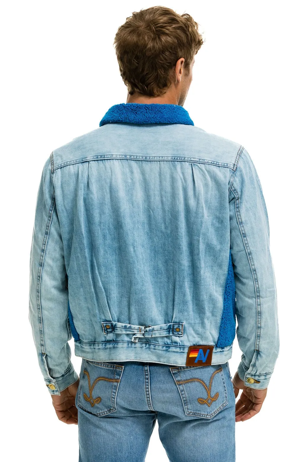 ASPEN SHERPA UNISEX DENIM JACKET - SUPER LIGHT BLUE