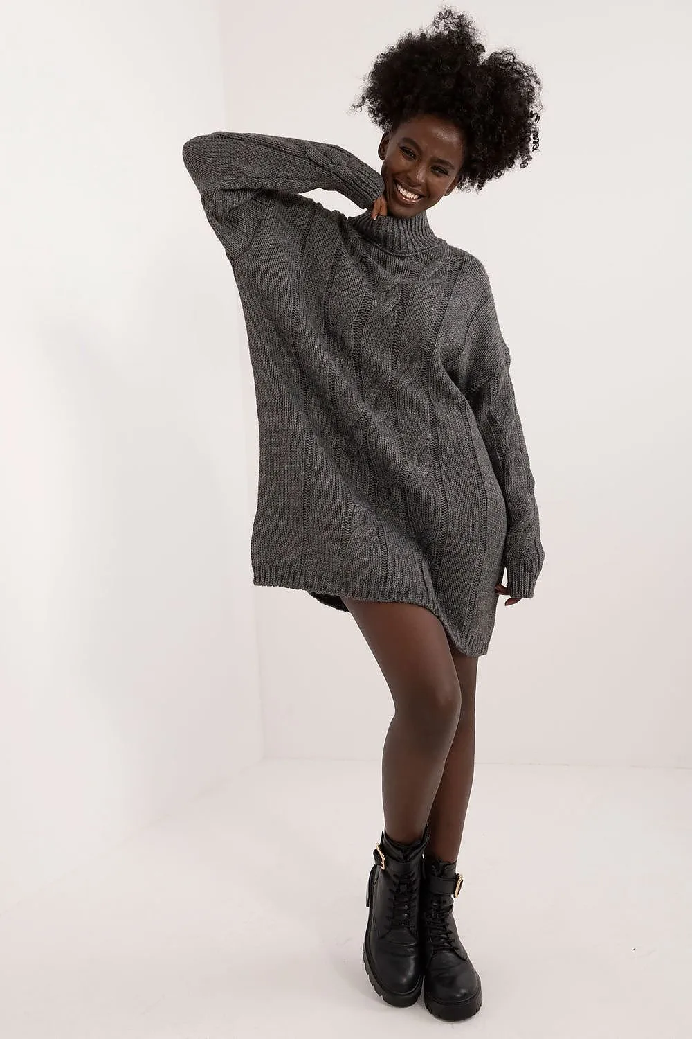 Badu Turtleneck Knit Sweater Dress