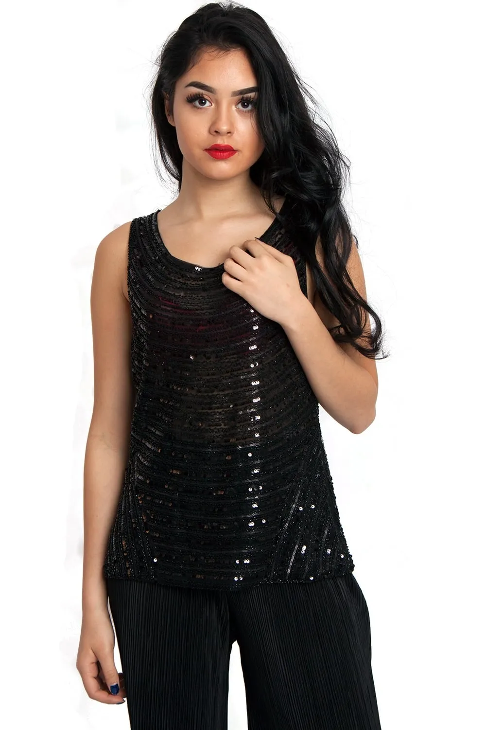 Beaded Embellished Vest Top