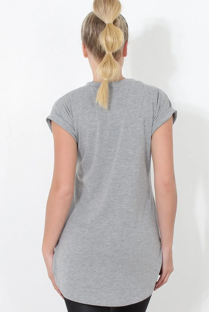 Beau Grey Slogan Top