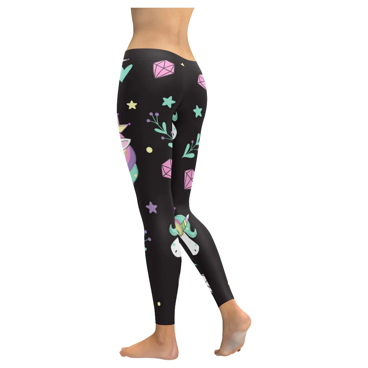 Beautiful unicorns and diamonds Women's Low Rise Leggings (Invisible Stitch)