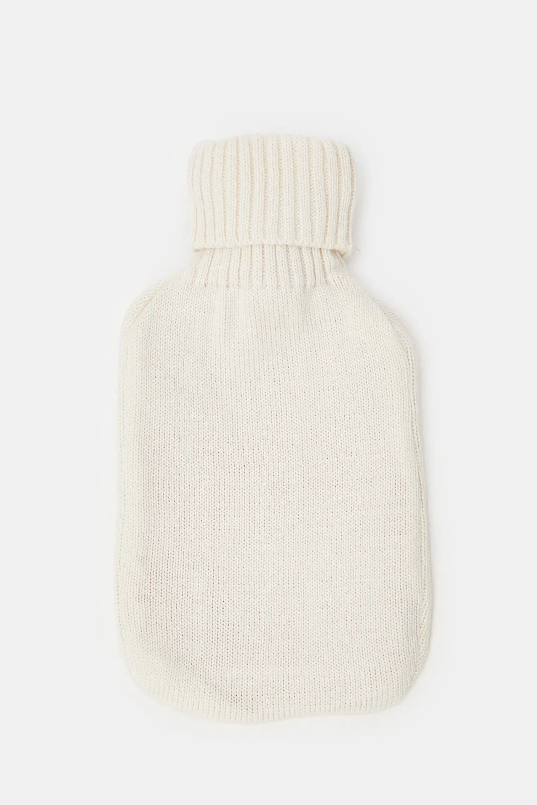 Beige Hot Water Bag With Kintted Cover