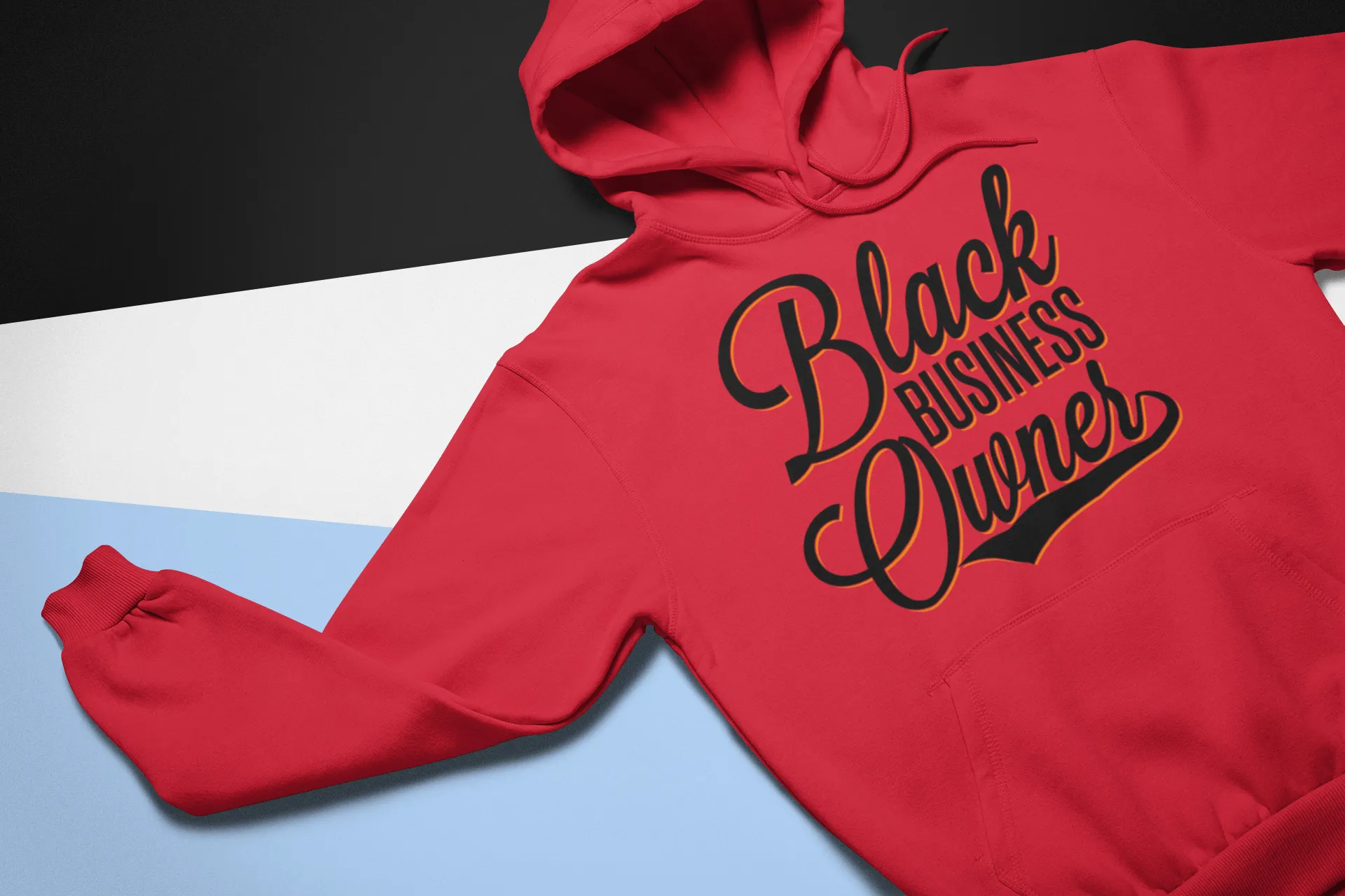 Black Business Owner Cursive (Black) Unisex Hooded Sweatshirt