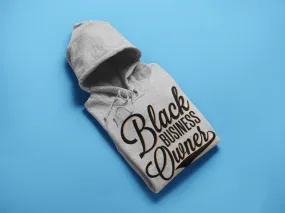 Black Business Owner Cursive (Black) Unisex Hooded Sweatshirt