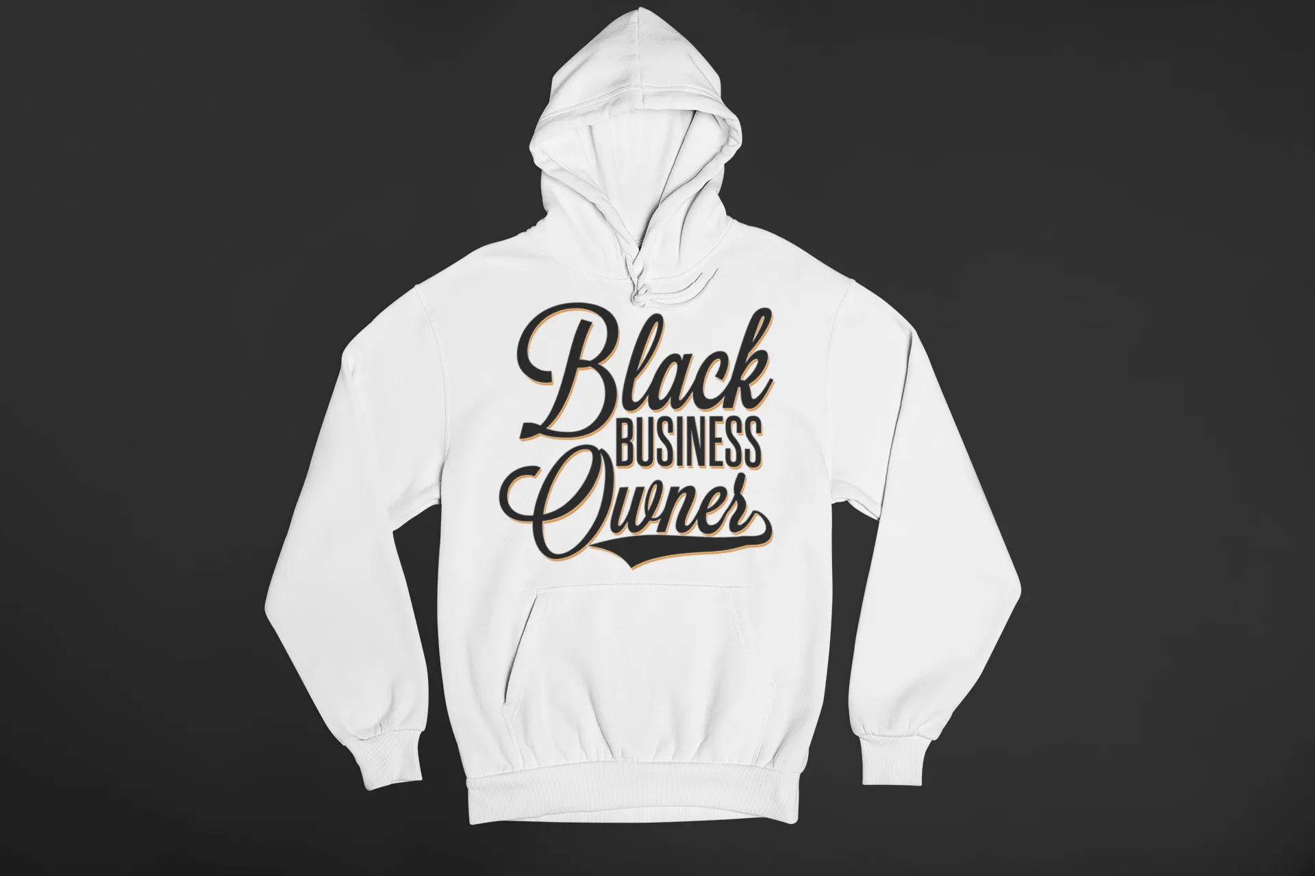 Black Business Owner Cursive (Black) Unisex Hooded Sweatshirt