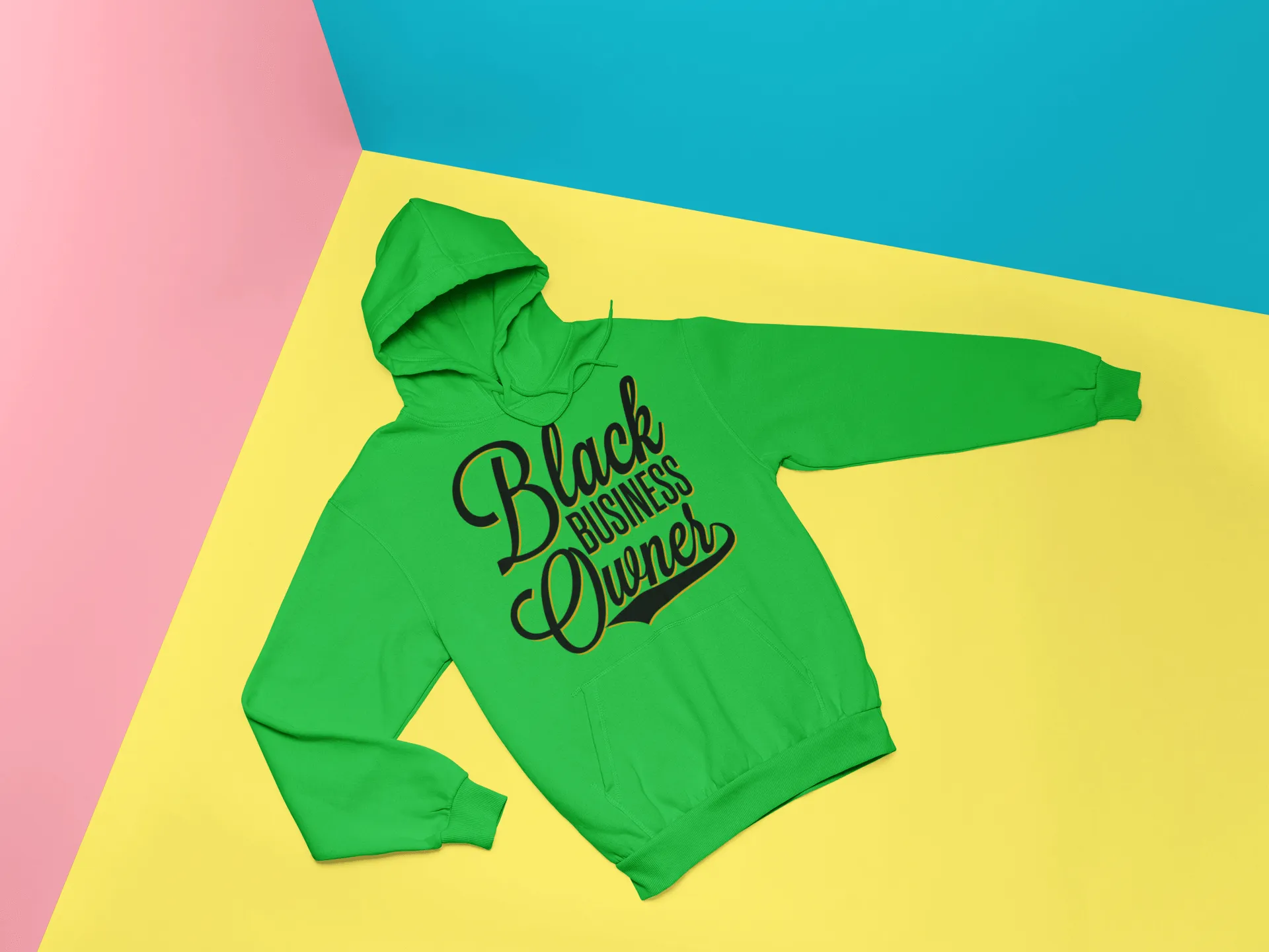 Black Business Owner Cursive (Black) Unisex Hooded Sweatshirt