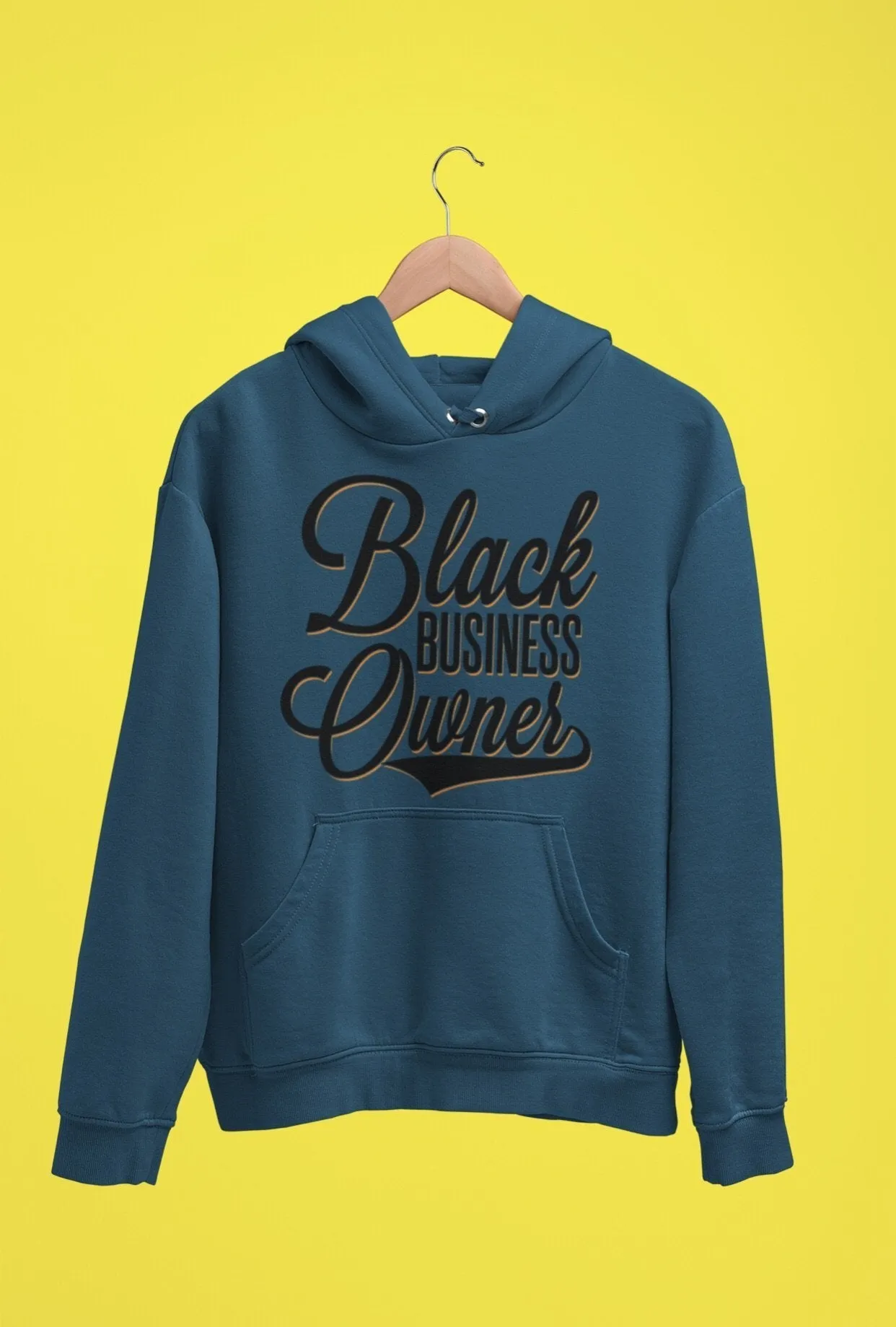 Black Business Owner Cursive (Black) Unisex Hooded Sweatshirt