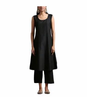 Black Cotton Kurta With Pants