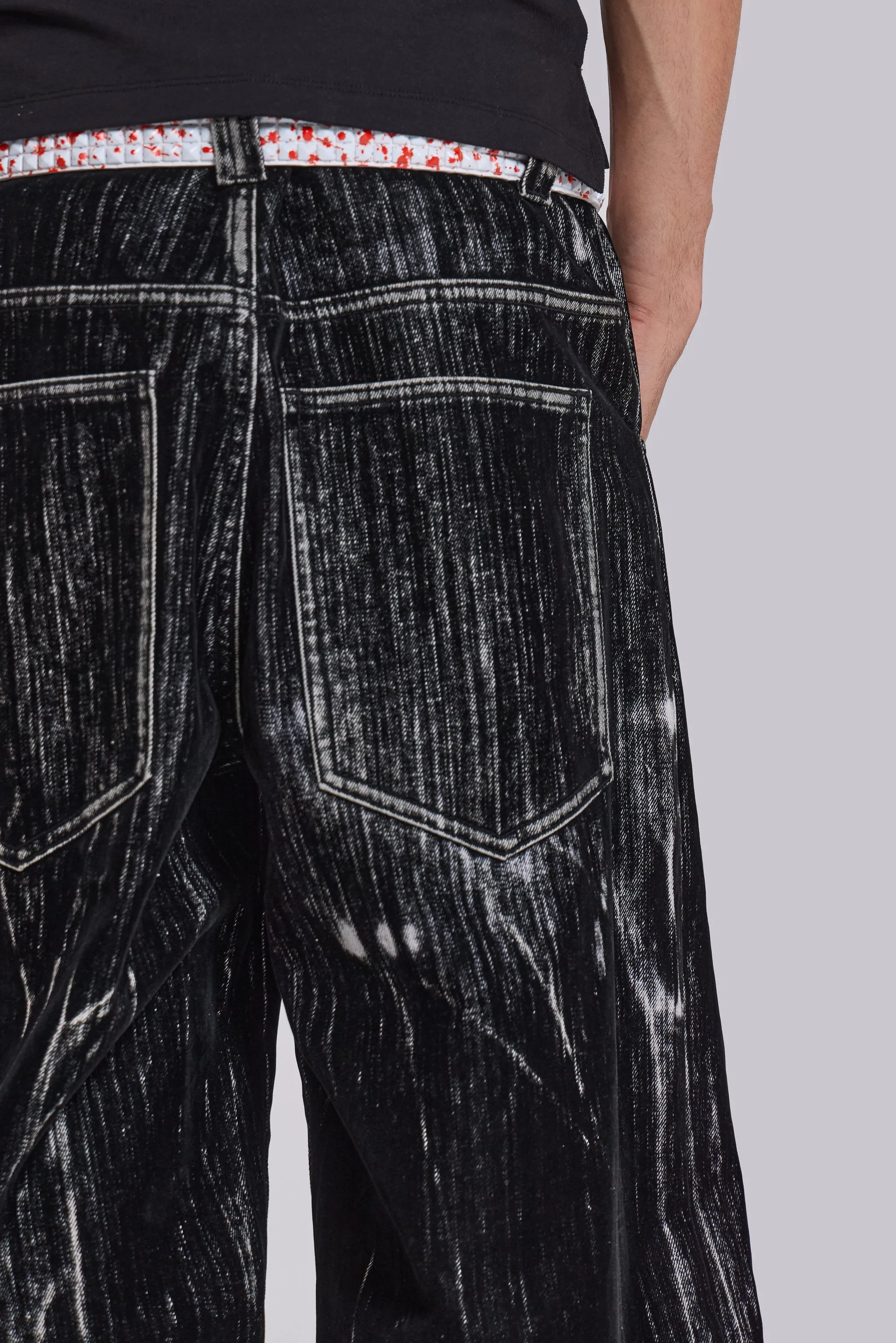 Black Flock Colossus Jeans