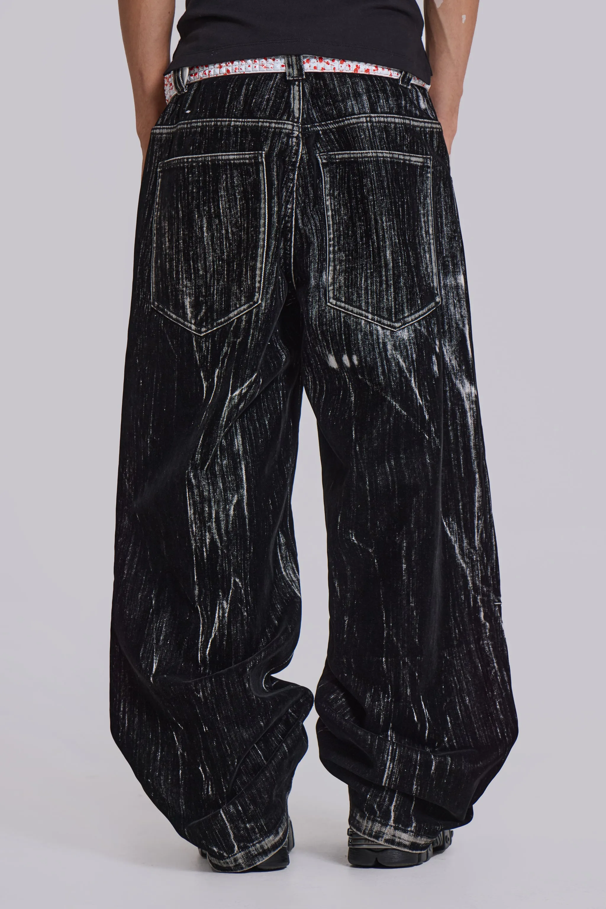 Black Flock Colossus Jeans