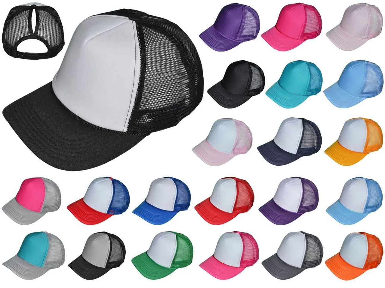 Blank Ponytail Foam Trucker Hats | Sublimation Blanks