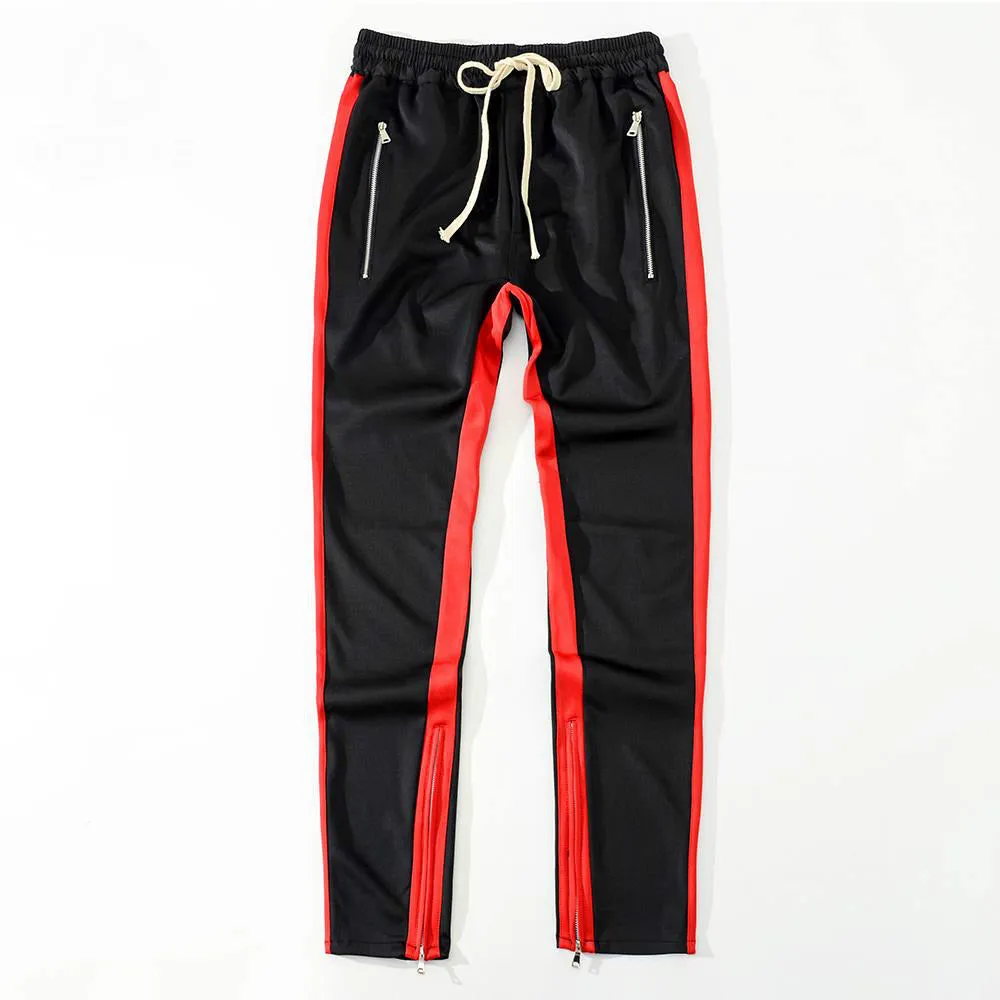 Bottom Zipper Detail Men Side Stripe Jogger Pants