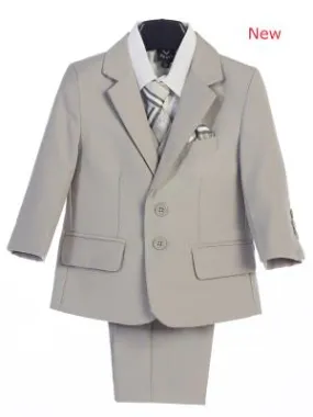 Boys  Light Gray Suits 5 pc Jacket  Suit By Lito 3582