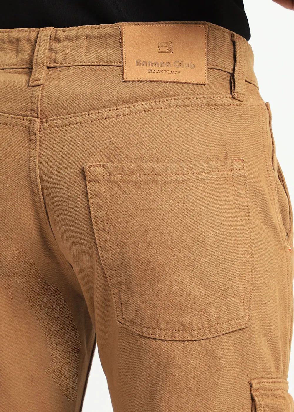 Brown Double Pocket Cargo Denim