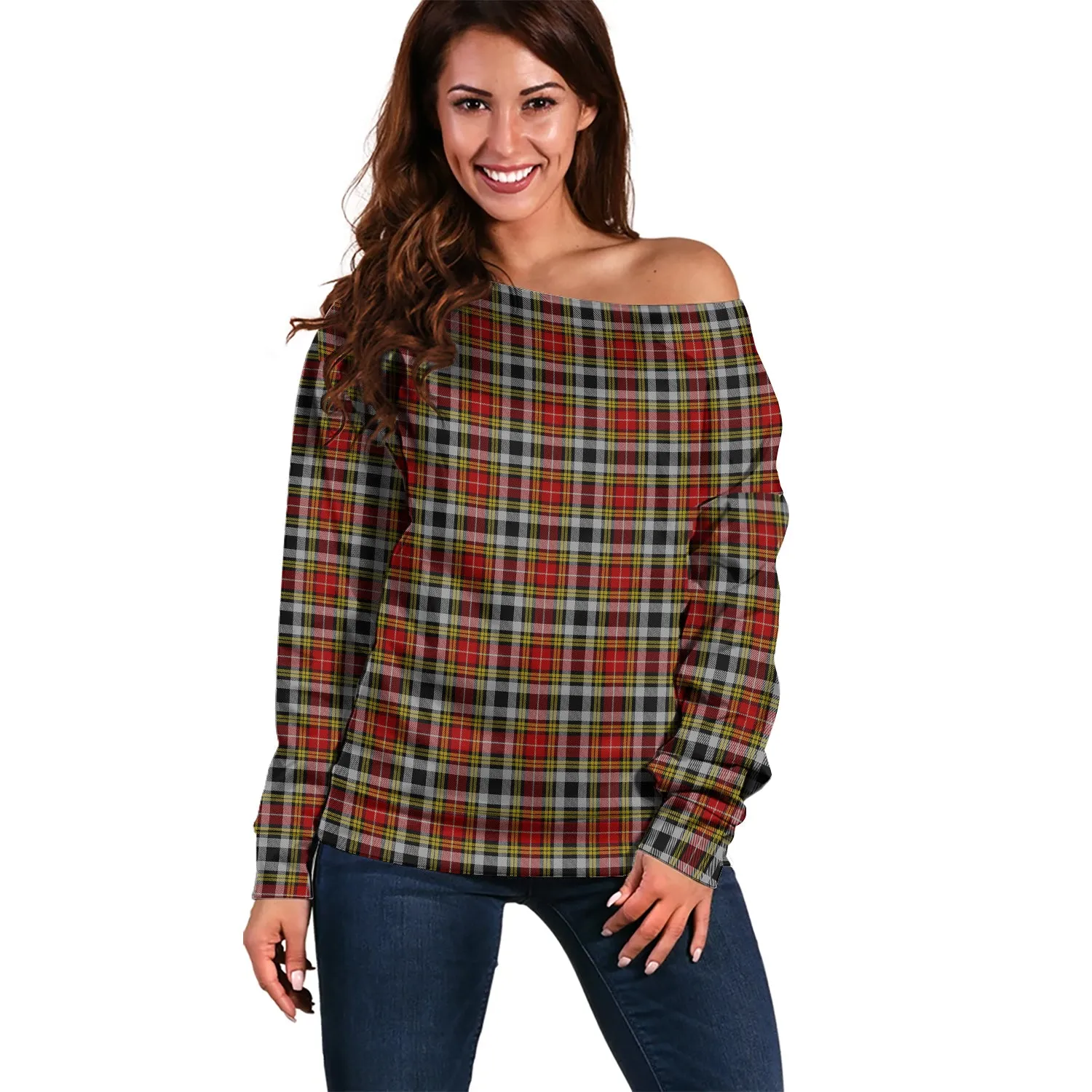 Buchanan Old Dress Tartan Off Shoulder Women Sweater