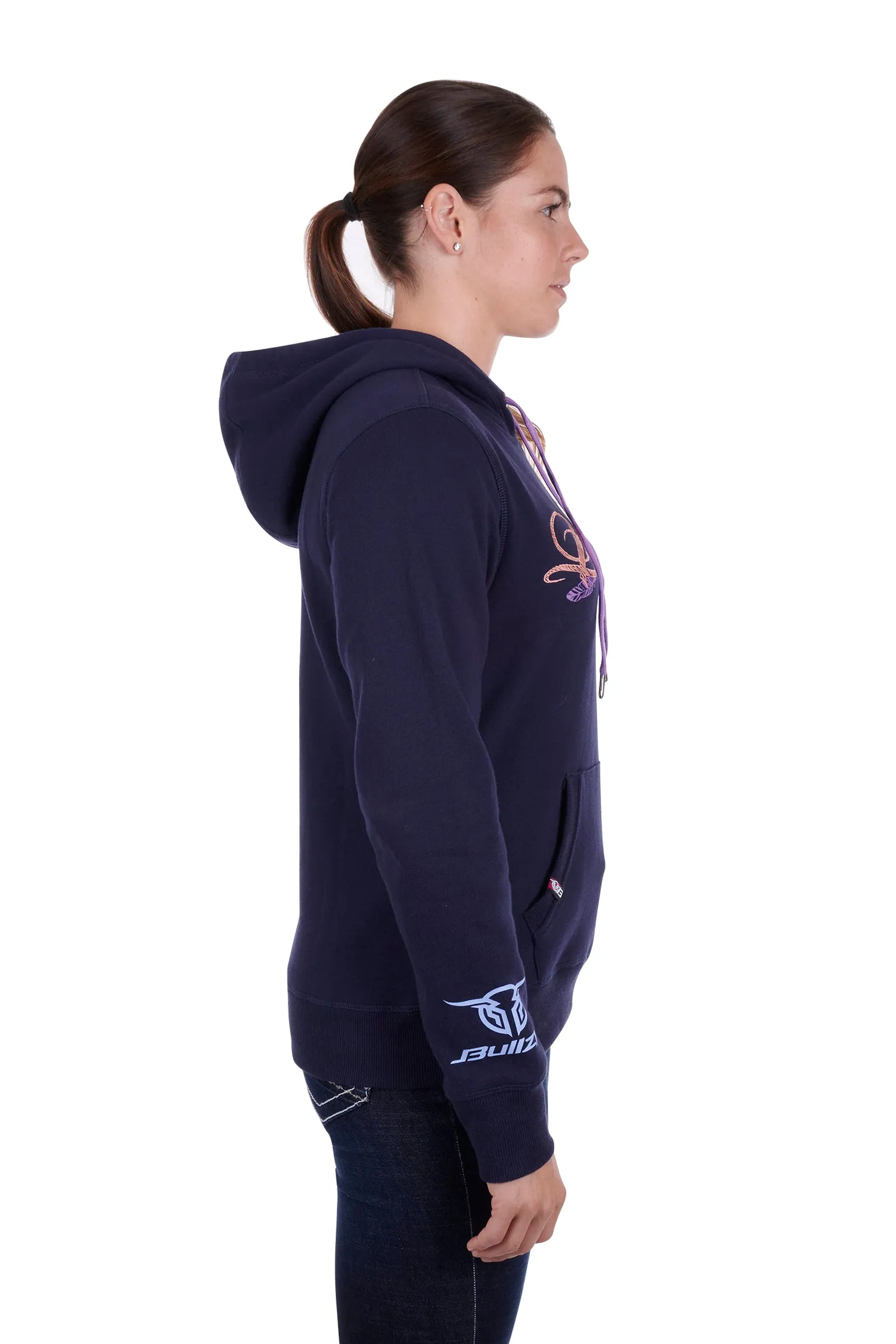 Bullzye Ladies Argyle Pullover Hoodie - Dark Navy - B3W2505261 - On Sale