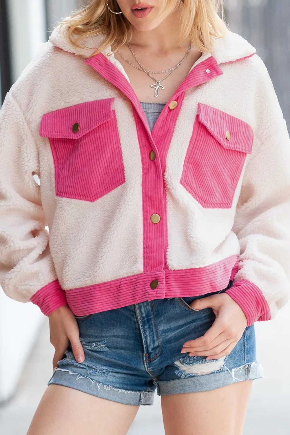 Button Up Corduroy and Sherpa Jacket with Flap Pockets – The Life-Changing Jacket You Didn't Know You Needed😎