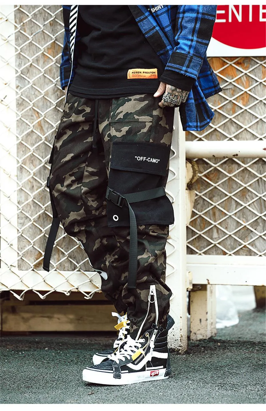 Camouflage Cotton Cargo with Patched Pocket Style Men Streetwear Pant