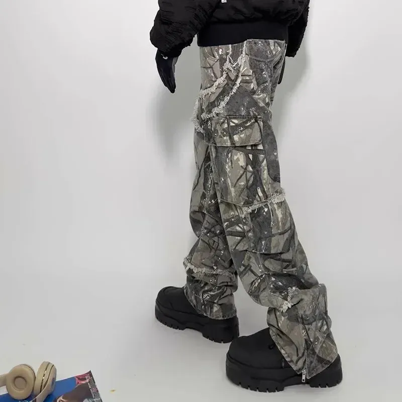 Camouflage Loose Straight Pants