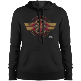 Captain Marvel Color Fade Circle Logo Badge Women Hooded Sweatshirt