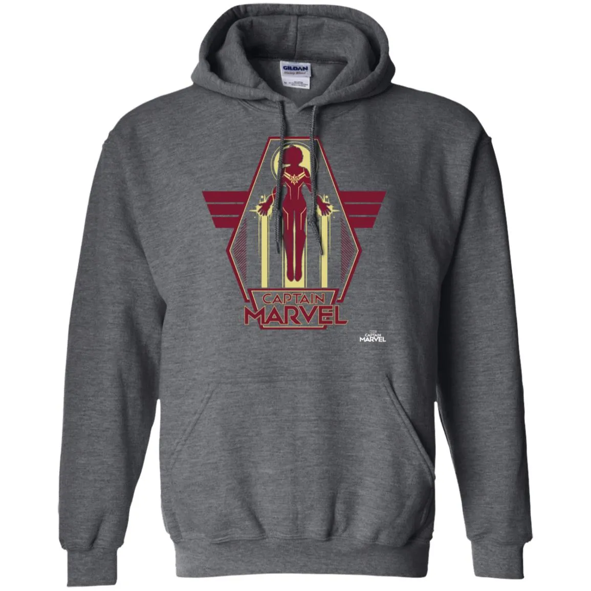 Captain Marvel Red Yellow Flight Powers Pullover Hoodie Sweatshirt