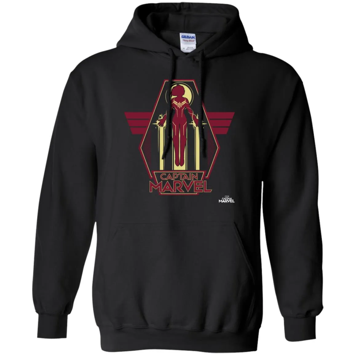 Captain Marvel Red Yellow Flight Powers Pullover Hoodie Sweatshirt