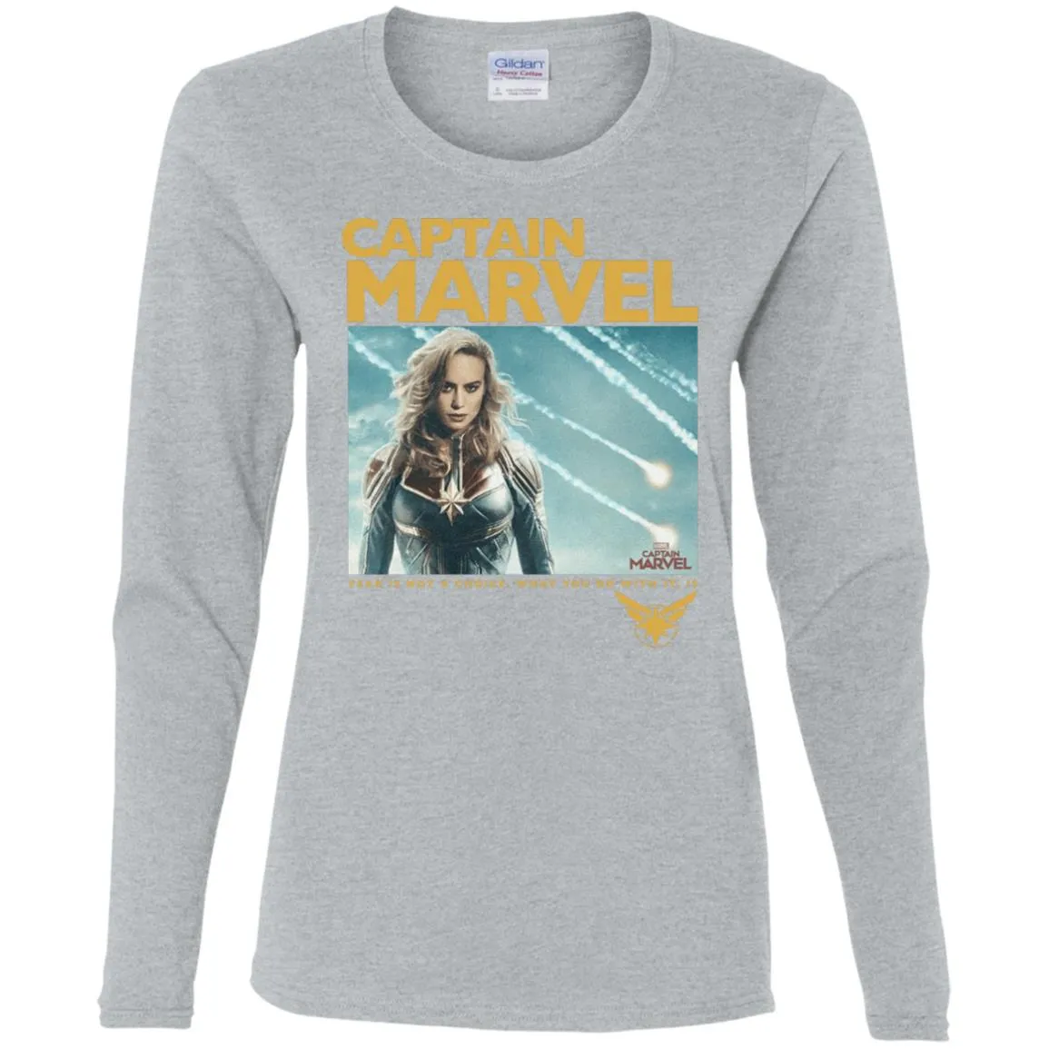 Captain Marvel Vintage Movie Poster Style Women Long Sleeve Shirt