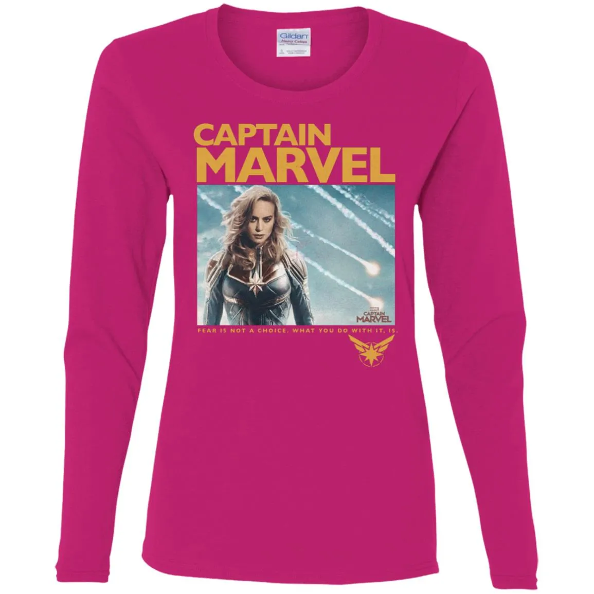 Captain Marvel Vintage Movie Poster Style Women Long Sleeve Shirt