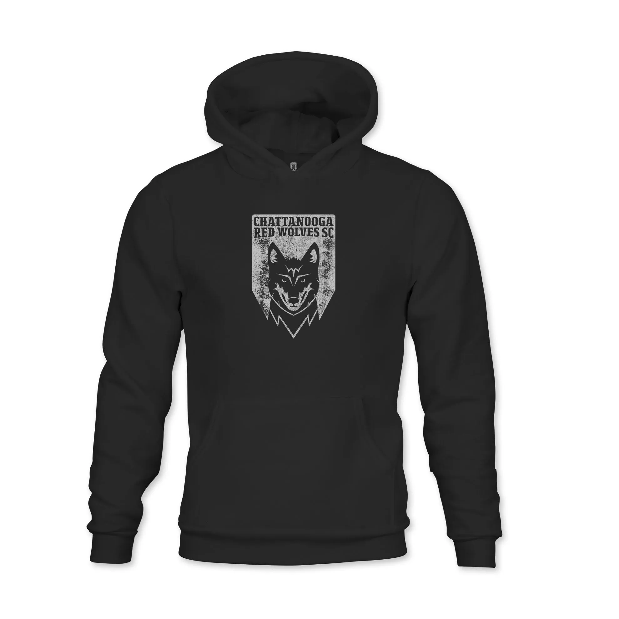 Chattanooga Red Wolves SC Mono Badge Youth Fleece Pullover Hoodie - Black