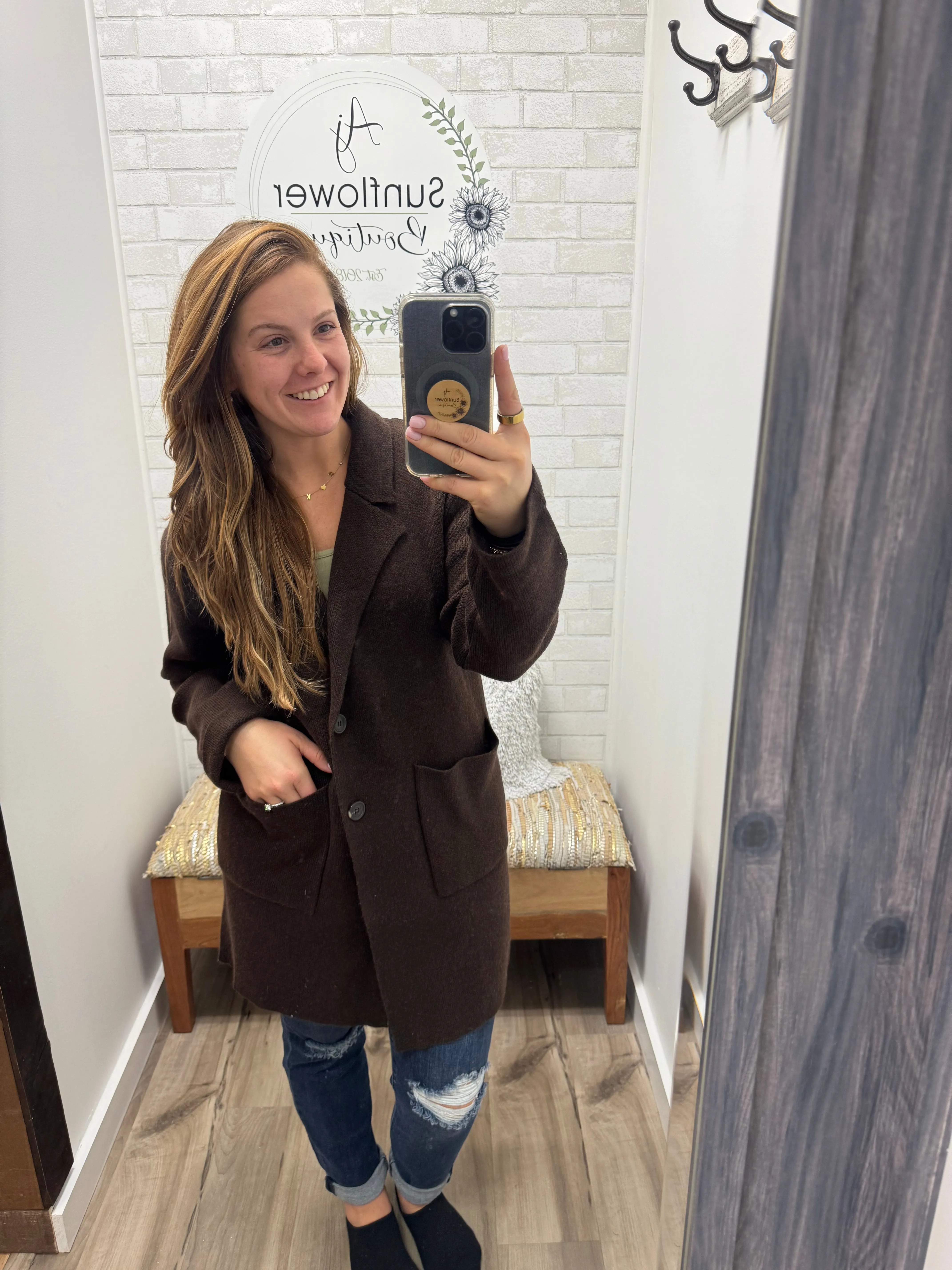 Chestnut Glow Sweater Coat