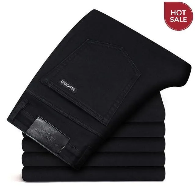 Classic Advanced Stretch Black Jeans 2021 New Style Business Fashion Denim Slim Fit Jean Trousers Male Brand Pants