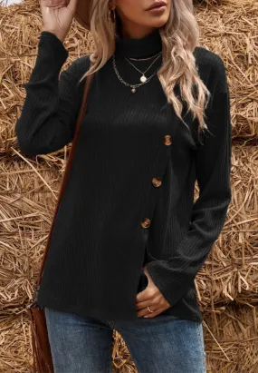 Contrast Side Button Detail Sweater