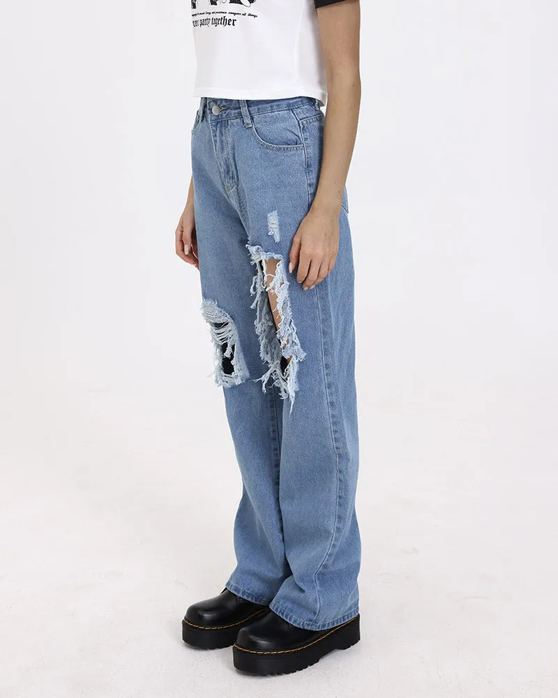 Cool Distressed Statement Jeans