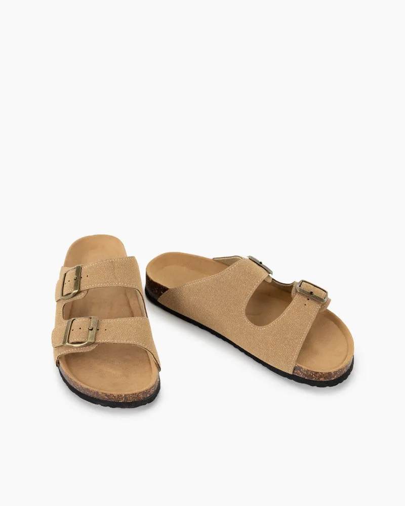 Cork Nubuck Leather Non-slip Flat Sandals