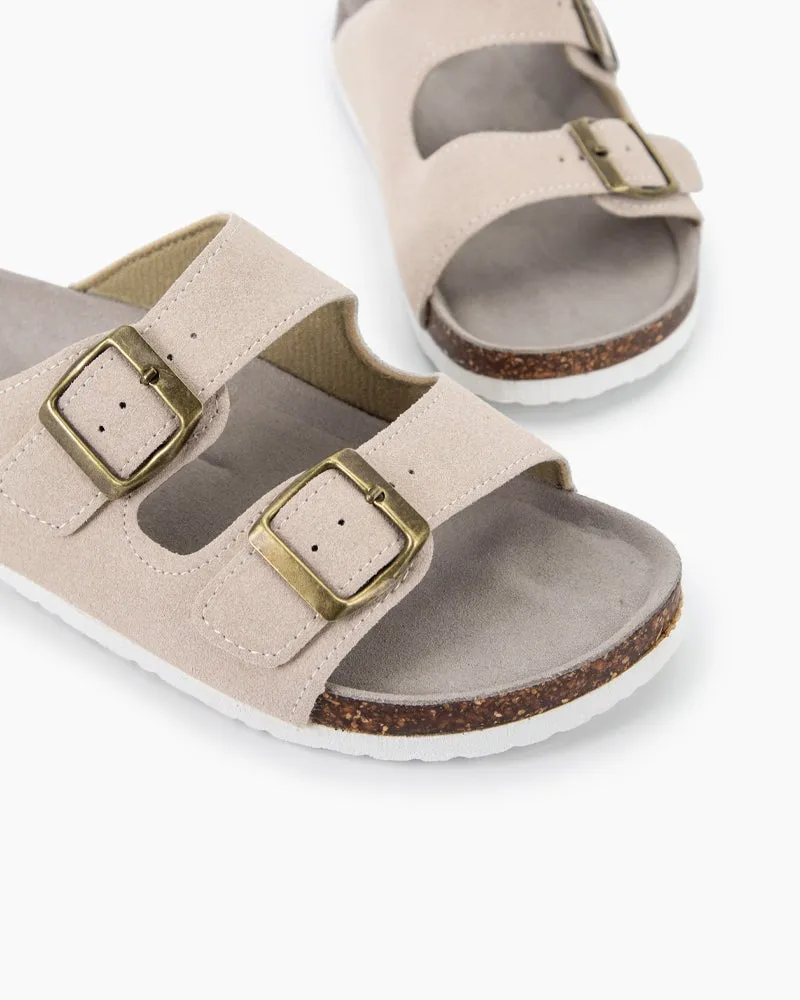 Cork Nubuck Leather Non-slip Flat Sandals