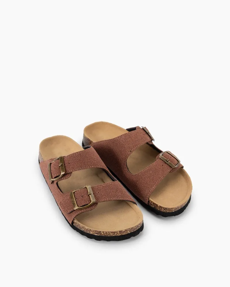 Cork Nubuck Leather Non-slip Flat Sandals