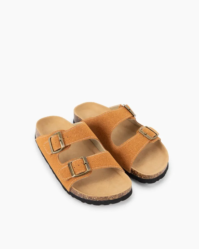 Cork Nubuck Leather Non-slip Flat Sandals