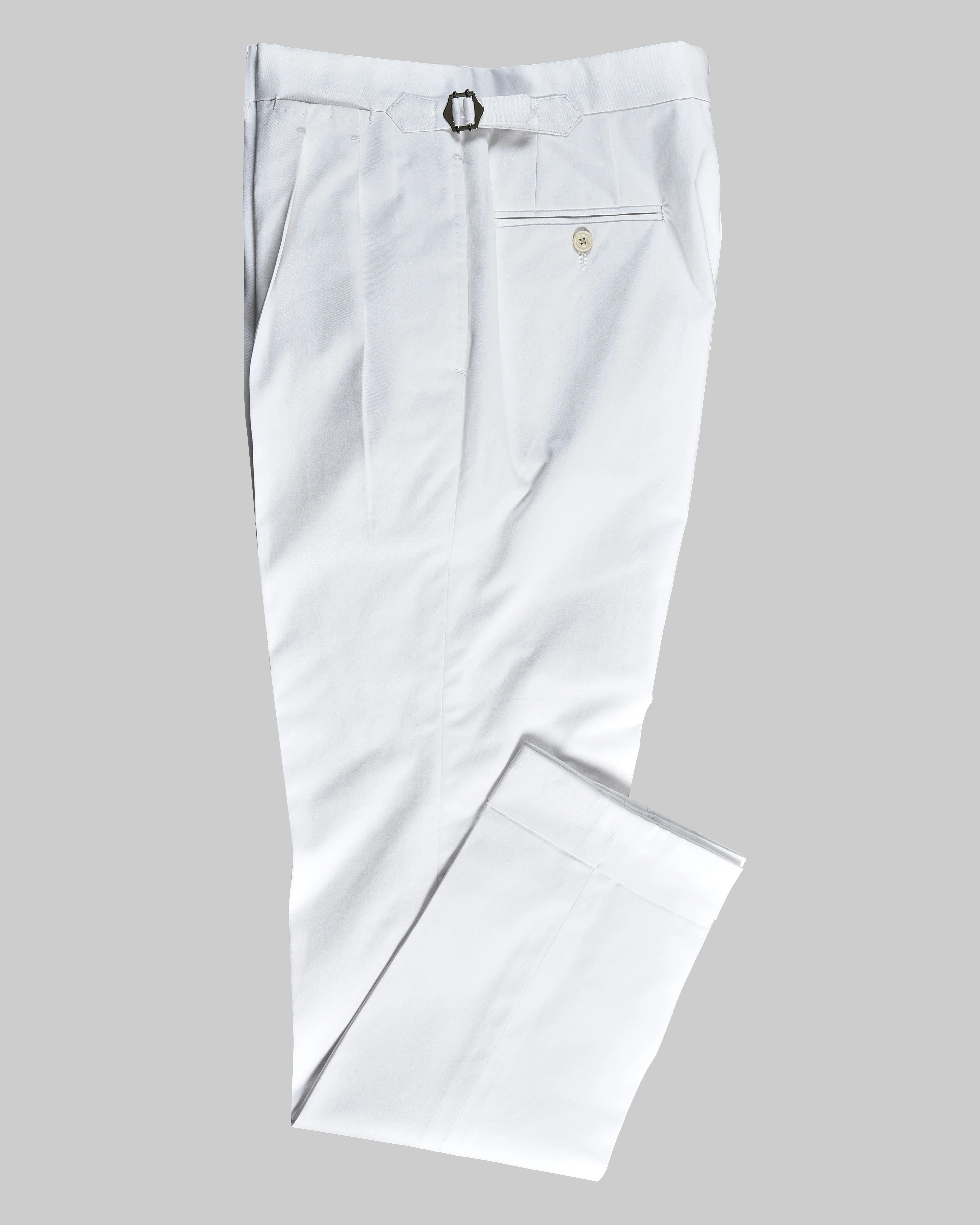 Cotton: White Summer Twill Dress Pant