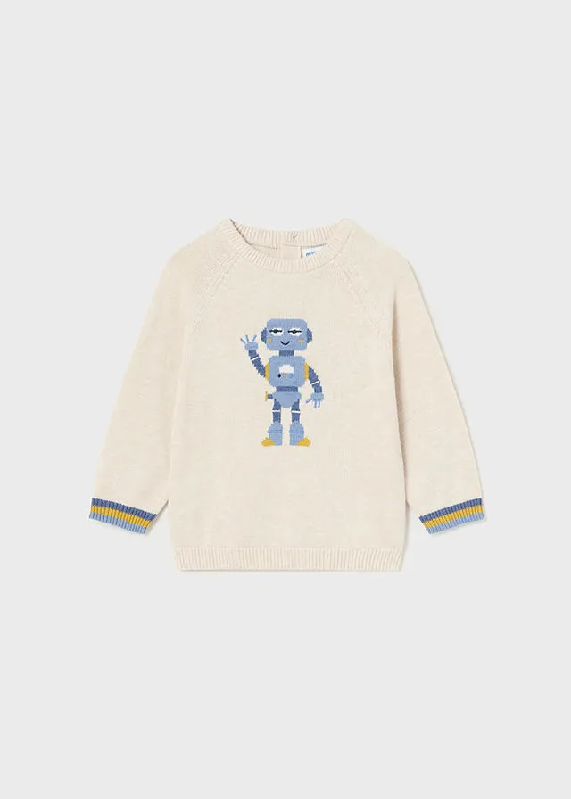 Cream Robot Sweater - Select Size